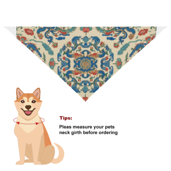 Pet Scarf with Classic Chinese Imperial Porcelain Pattern