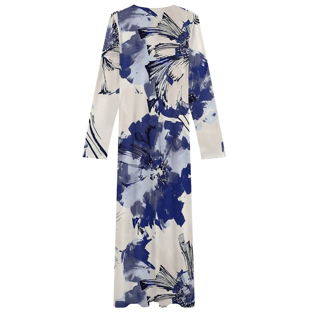 Long-Sleeved Pleated Dress